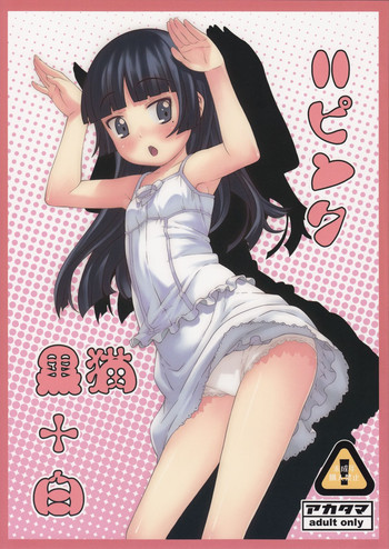 黒猫+白=ピンクの表紙画像